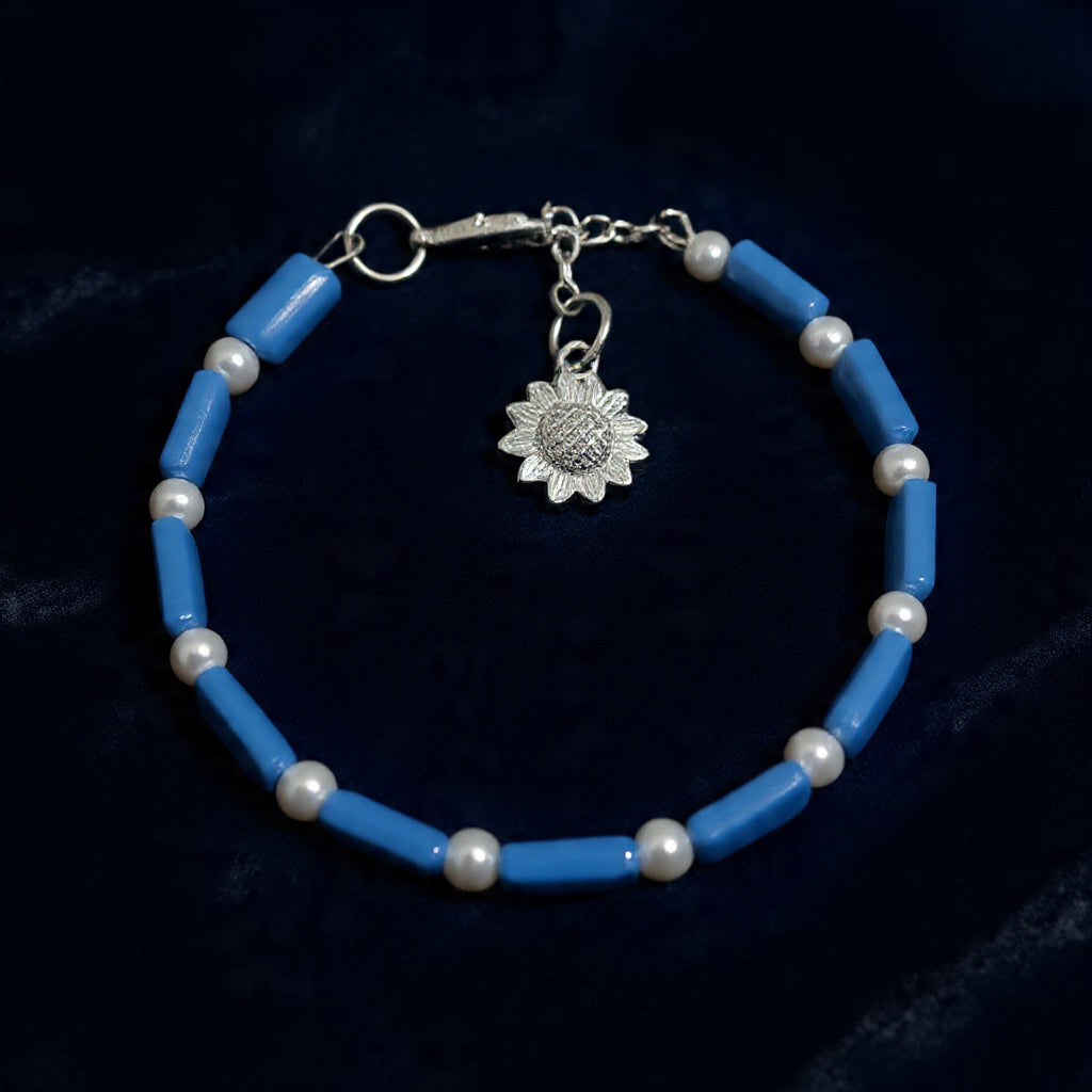 Azure sunflower charm braclet