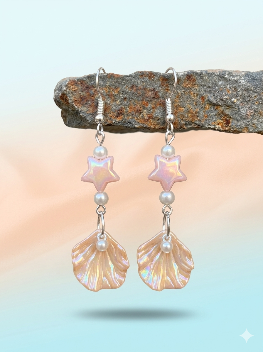 Starlit Mermaid Shell Drops"