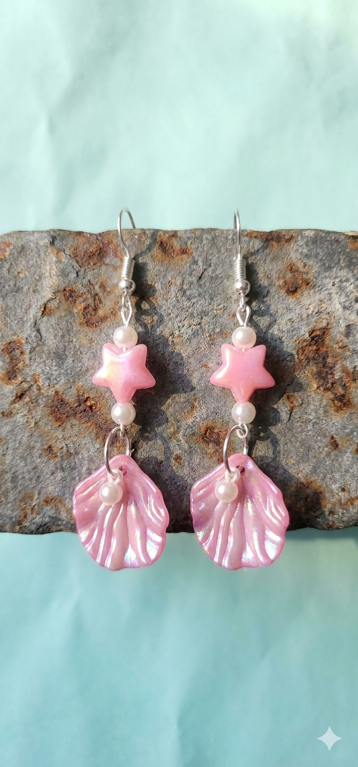 Starlit Mermaid Shell Drops"
