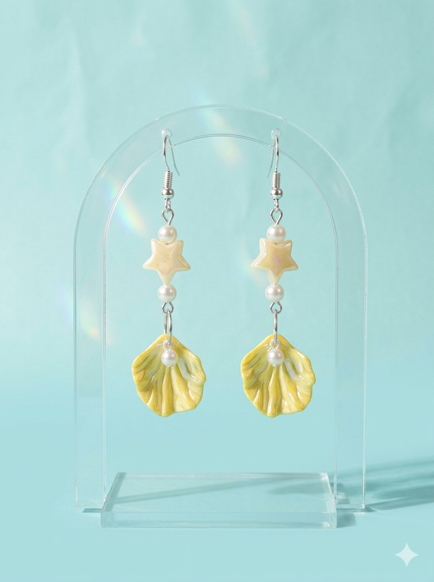Starlit Mermaid Shell Drops"