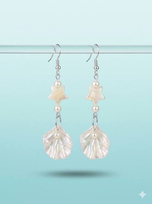 Starlit Mermaid Shell Drops"